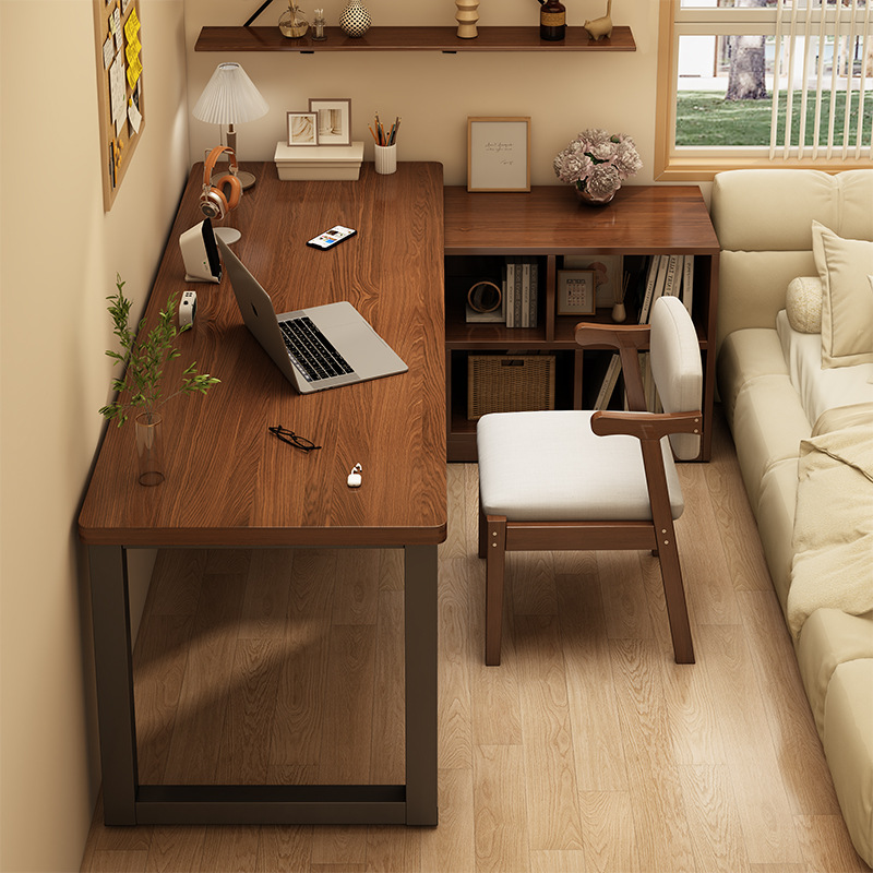 Desk Bookshelf Integrated Wall-Mounted Living Room Corner Table Office Desk Bedroom Corner Desk Student Home Computer Desk