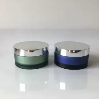 高档圆形100ml 200ml膏霜瓶宽口面膜罐电镀亮银盖 磨砂膏身体乳罐