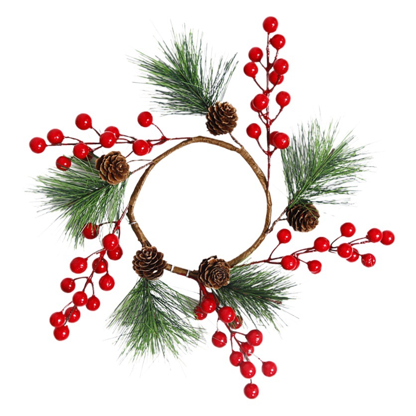 Transfronteriza nueva Navidad fruta roja Garland Navidad decoración centro comercial Hotel 33cm Berry pequeña corona ventana colgante
