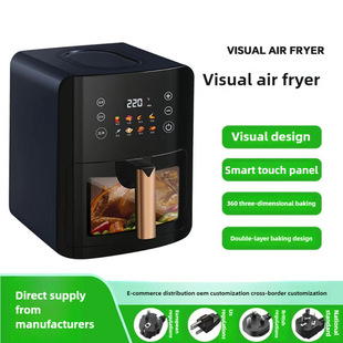 Foreign trade export visual 6L household air fryer electric fryer large capacity touch European and American British export factory