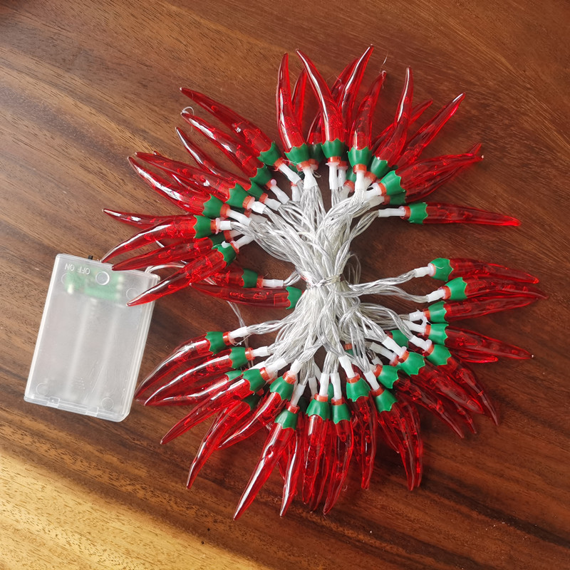 LED luces de colores de pimienta roja luces de cadena luces intermitentes Año Nuevo Navidad vacaciones decoración atmósfera luces Año Nuevo decoración del hogar iluminación