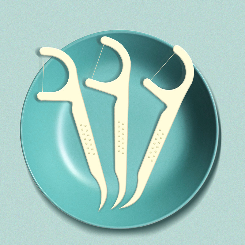 淨克斯50支牙線棒玉米澱粉可降解PLA環保便攜式超細清潔牙線批發