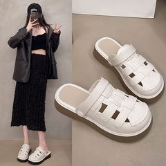 レトロ厚底多用途包頭ハーフスリッパ女性のための 2025 新しいソフトソール快適な滑り止めビルケンシュトックスリッパ卸売