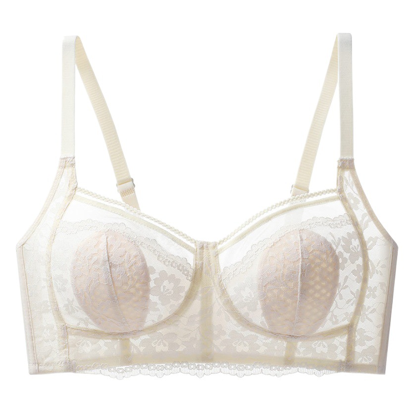 Orejas de conejo ropa interior de verano para mujer pecho grande delgado y sujetador pequeño sujetador inalámbrico anti-flacidez que recoge el pecho