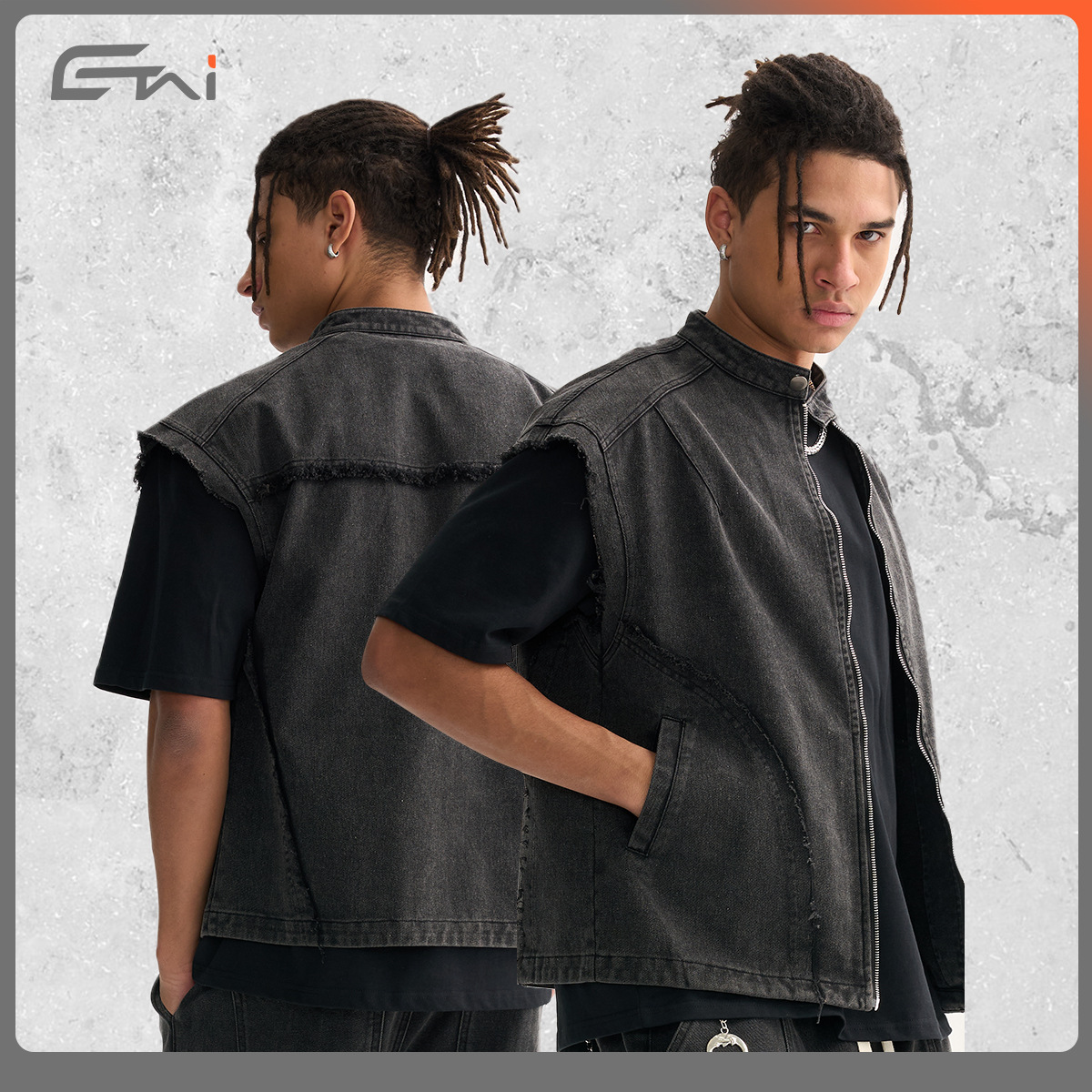 Chaleco Casual para Hombre de Algodón con Cuello Alto y Cierre de Cremallera para Uso Casual
