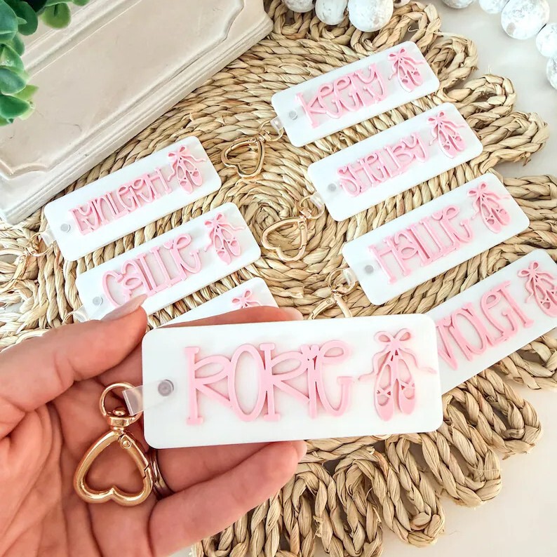 Cross-Border Popular Custom Personalized Name Dance Tags, Dance Keychains, Dance Backpack Tags