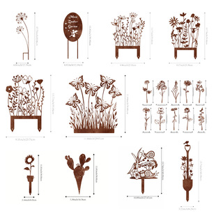 Cross-Border Popular Metal Art Decoration Creative Iron Art Outdoor Decoration Rusty Crafts Garden Fairy Ground Plug