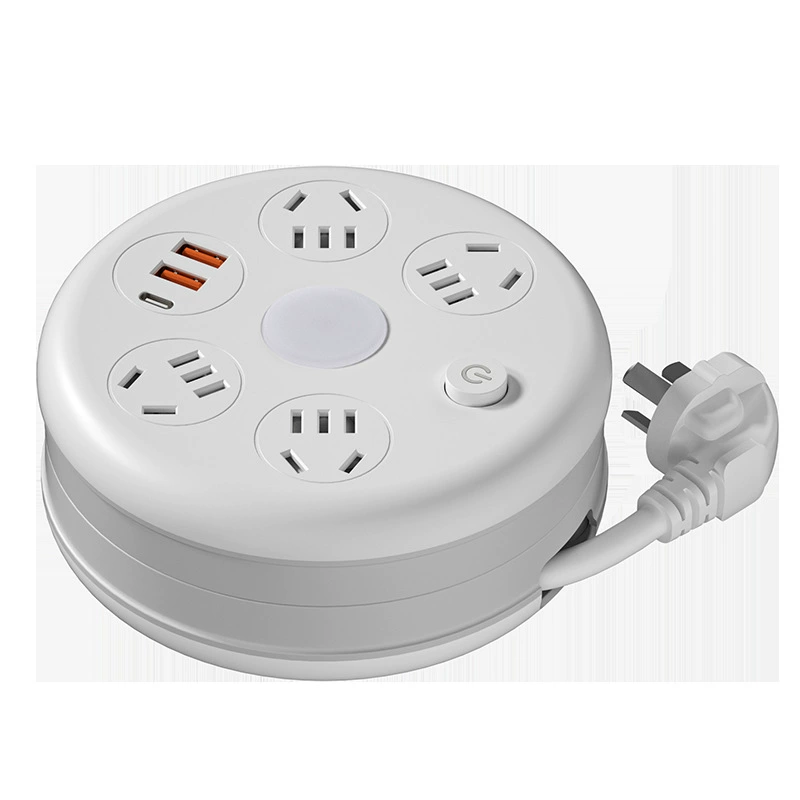 Круглая выдвижная розетка с кабелем, USB-удлинитель для общежития, многоразъемная мульти-розетка
