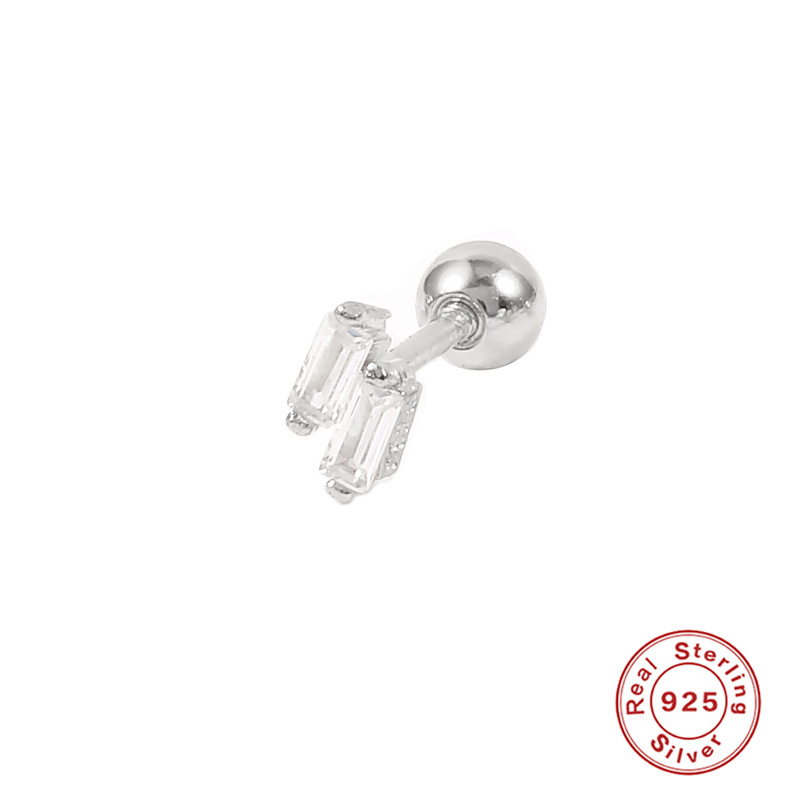 Daily Occasion 925 Sterling Silver Material 1 Piece Ear Cartilage Rings & Studs Fashion Solid Color 925 Sterling Silver Inlay Zircon