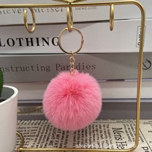 毛绒钥匙扣仿獭兔毛球汽车钥匙扣毛球挂件箱包背包饰品配件