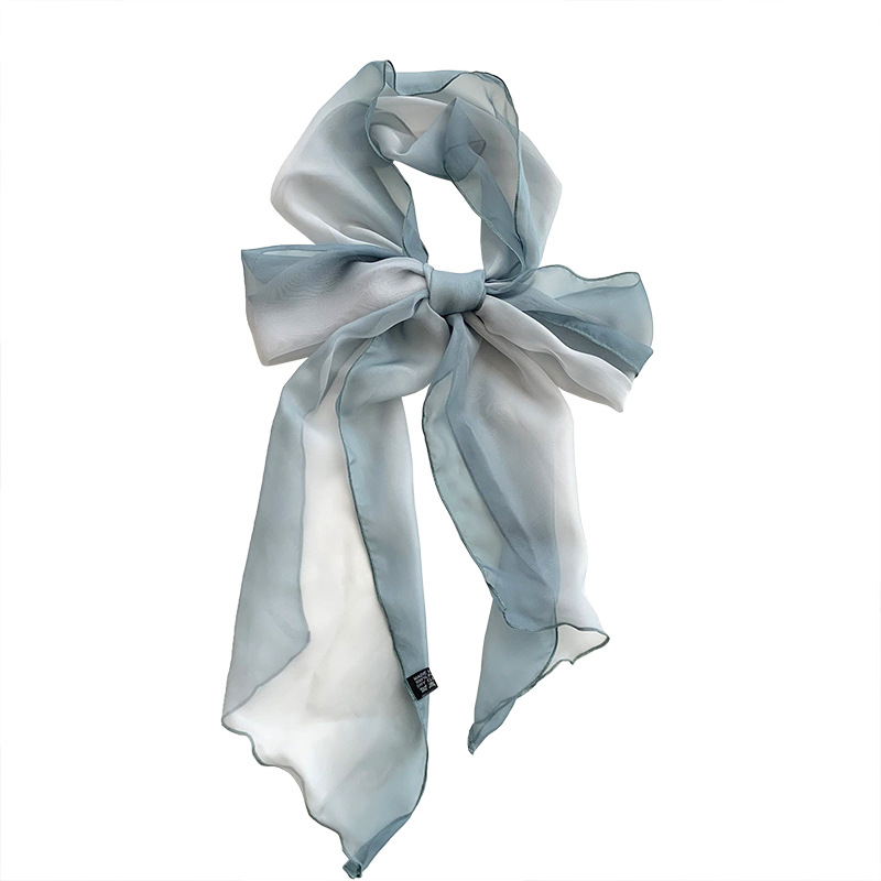 Pañuelo de seda para mujer, sentido de alta calidad, versión coreana de la bufanda ligera de primavera y verano, bufanda, bufanda de seda georgette de color degradado al por mayor