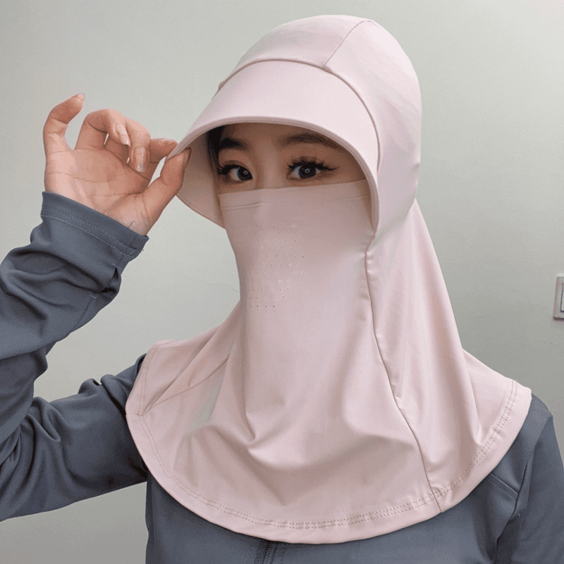夏の新型日焼け止めストール日よけ氷糸マスク女性がバイクの首を保護して紫外線防止フード|undefined