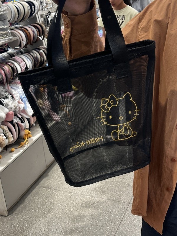 kt猫透明网纱手拎包简约女包手提百搭休闲上街化妆包洗漱包沥水|undefined
