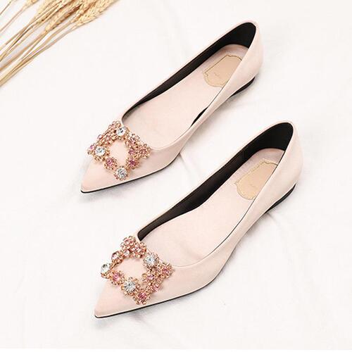 Size 41 4332 Women's Shoes Pointed Toe 42 Fashion Small Single Shoes 3331 Xiuhe Rhinestone Flat Wedding Shoes Red Size Large