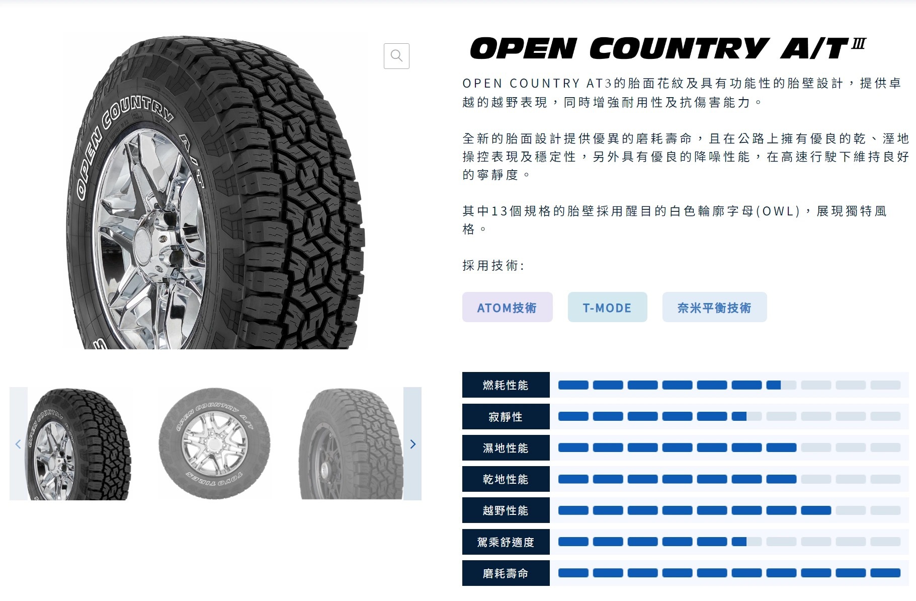 Toyo/Toyo at Off-Road 235 265 275 285/60 70R16R18R20 Opa3G Imported Tires