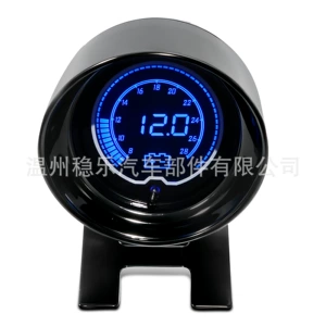 Universal Automotive/Marine Colorful Voltmeter, 52mm Round LCD, 12V/24V Digital Display, Single Meter