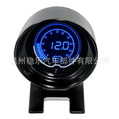 Universal Automotive/Marine Colorful Voltmeter, 52mm Round LCD, 12V/24V Digital Display, Single Meter (automobile instrument)