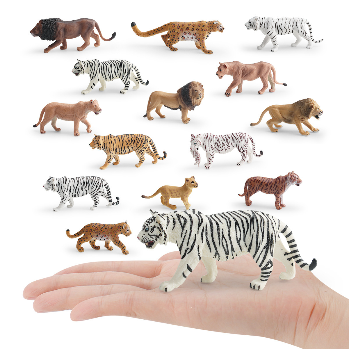 Simulación transfronteriza modelo de vida silvestre niño cognición africana leona siberiana tigre blanco leopardo ornamentación juguete