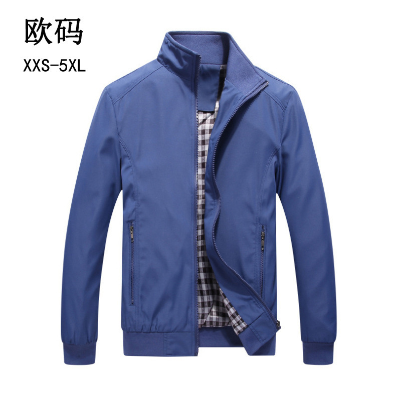 European and American Size Jackets, Foreign Trade Business Stand-Up Collar Men's Jackets, Casual Large Size Men's Loose Jackets, Work Clothes Cross-Border