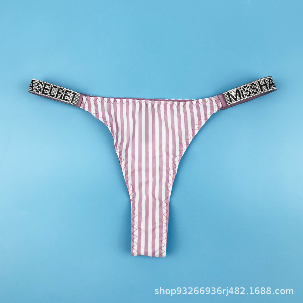Ropa interior antibacteriana rusa con diamantes de imitación, bragas de talla grande, tanga sexy de cintura baja que levanta la cadera, antibacteriana y transpirable