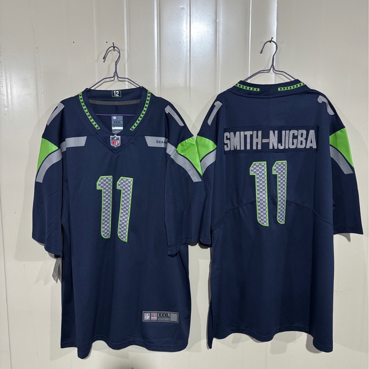 2026 NFL short-sleeved jersey, Seahawks second generation, embroidered and printed, available for cross-border trade.