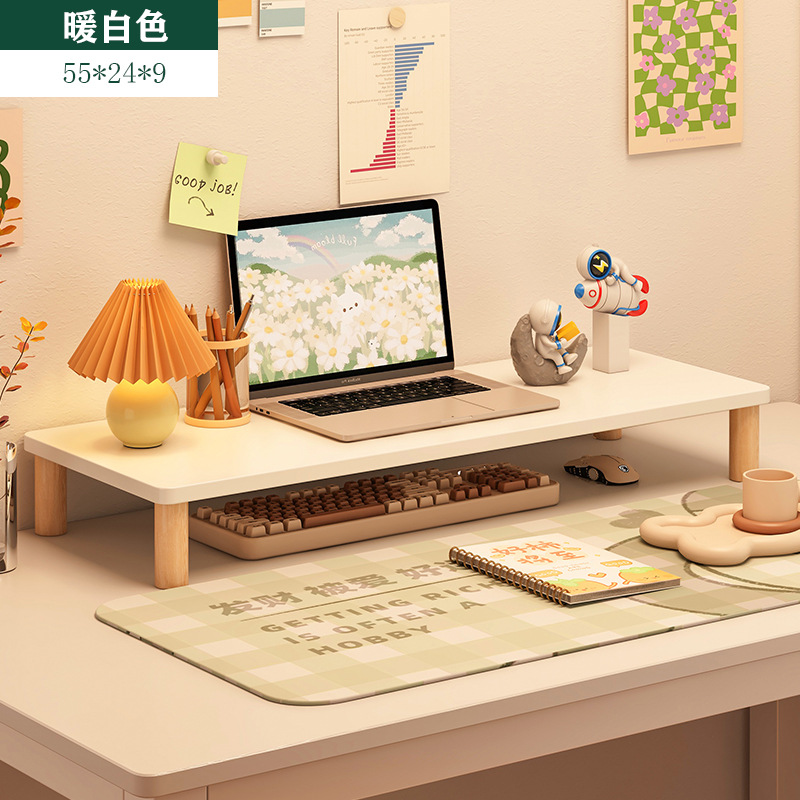 [단일 레이어] 따뜻한 흰색 나무 다리 55x24x9CM