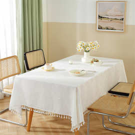 纯白色桌布北欧ins风格布艺棉麻拍照摄影背景布野餐布茶几布台布