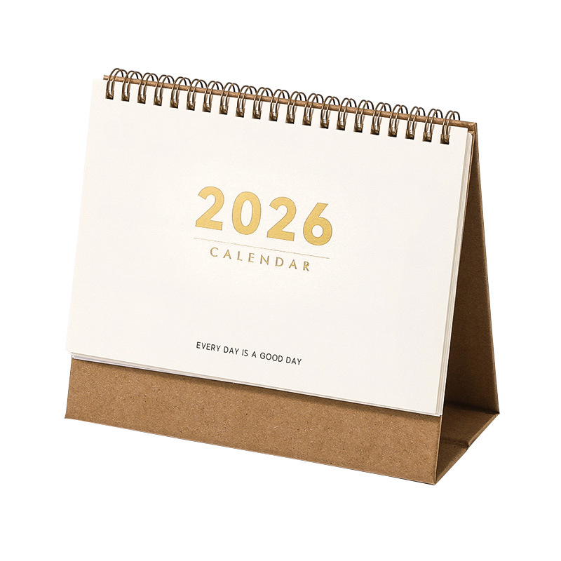 Xinmo 2026 Calendario de escritorio básico grande Adornos de escritorio de Ka White Calendario de plan multifuncional Calendario de estilo simple