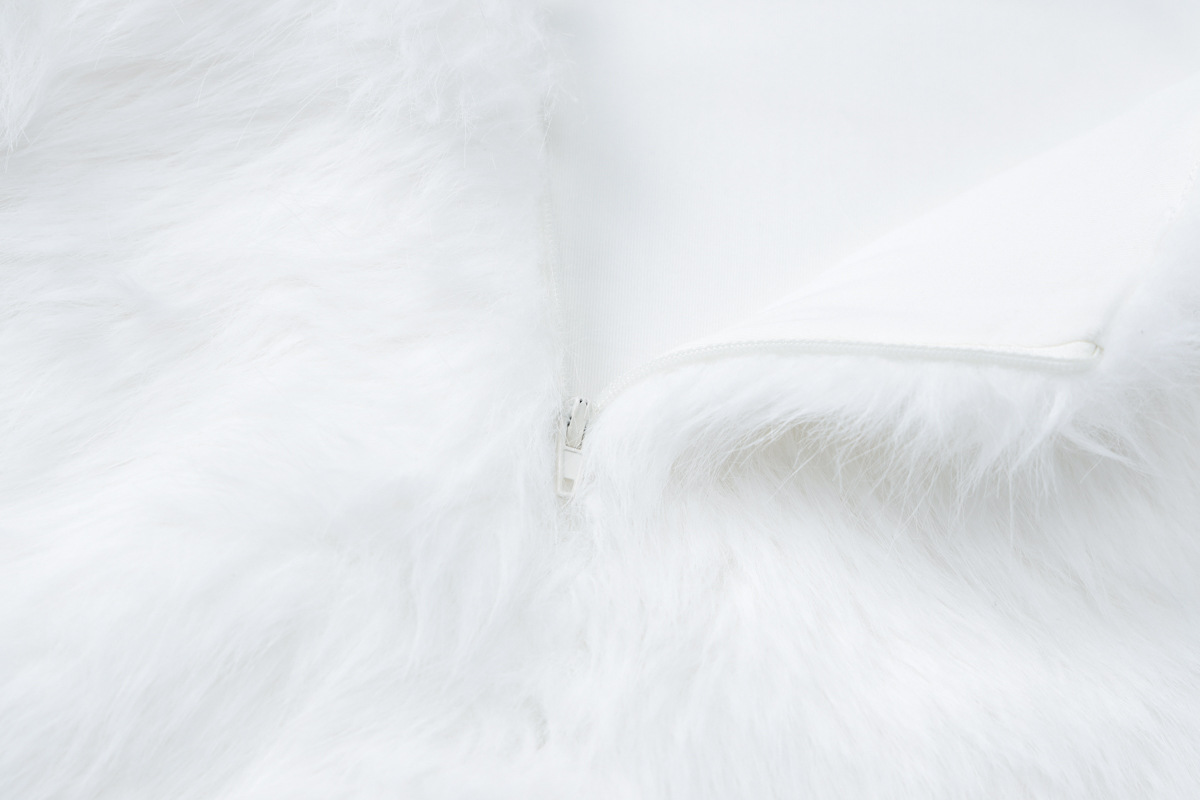 Women Clothing Sexy Hollow Out Cutout Out Backless Zipper Solid Color Furry Sling Sheath Dress Dress