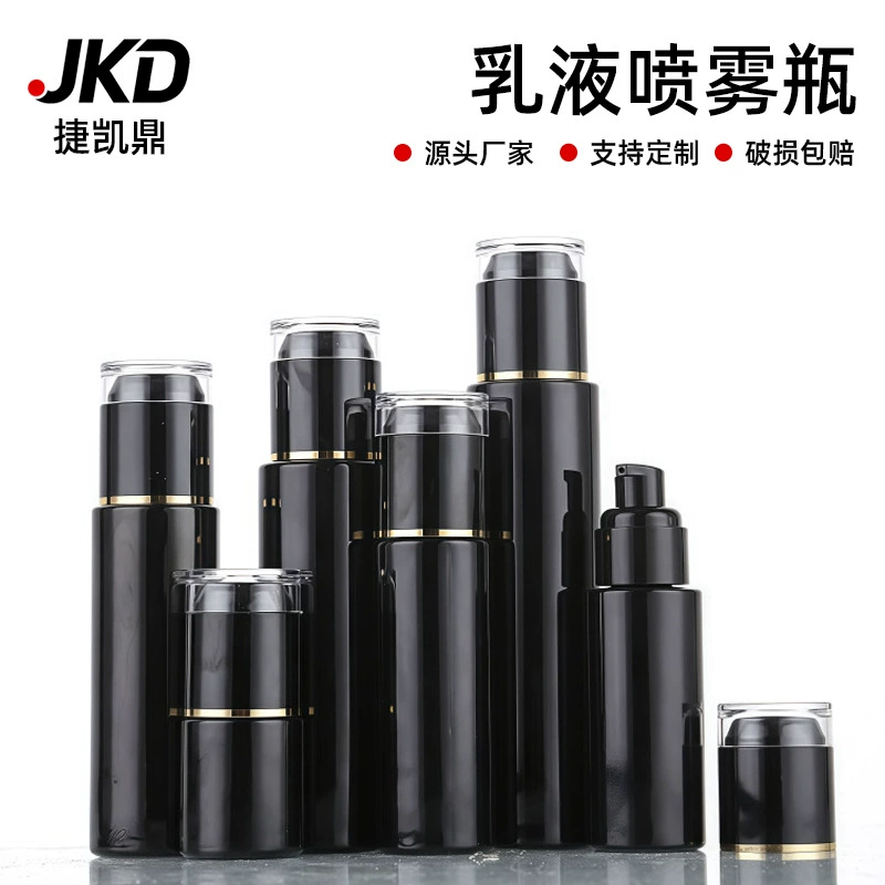 Глянцевый черный стеклянный распылитель, бутылка для крема, косметика, переупакованная бутылка для лосьона, пресс-эссенция, набор средств по уходу за кожей, бутылка, готовая к продаже