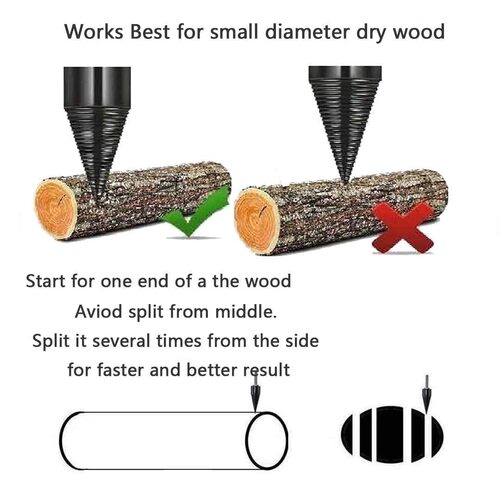 Firewood splitting drill bit 32mm firewood splitting drill Hand electric drill Electric hammer drill Impact drill Woodworking drill bit with three handles to split firewood