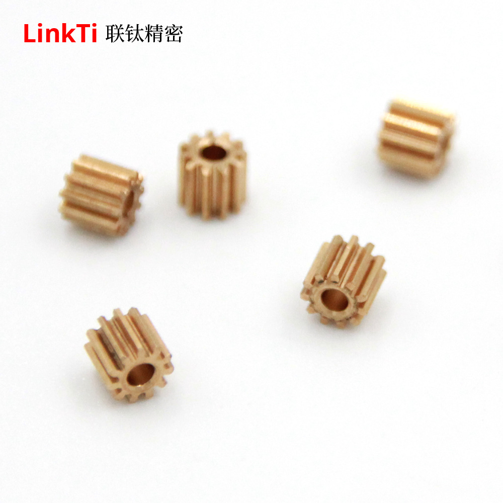 小模数马达黄铜0.3模11齿孔径1.5小直齿轮电机精孔主轴圆柱齿轮