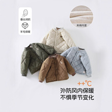 宝宝棉服羊绒蚕丝秋冬季加绒加厚防风保暖婴幼儿衣服男女宝棉上衣