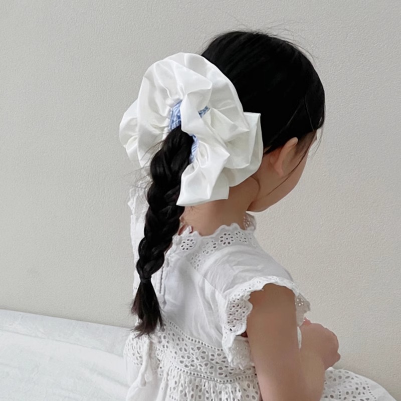 Cuerda para el cabello de intestino grueso azul para niños Cuerda para el cabello de encaje dulce para niñas