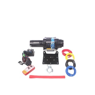 Small electric winch 4500 pounds with nylon rope for ATV UTV light ATV small crane