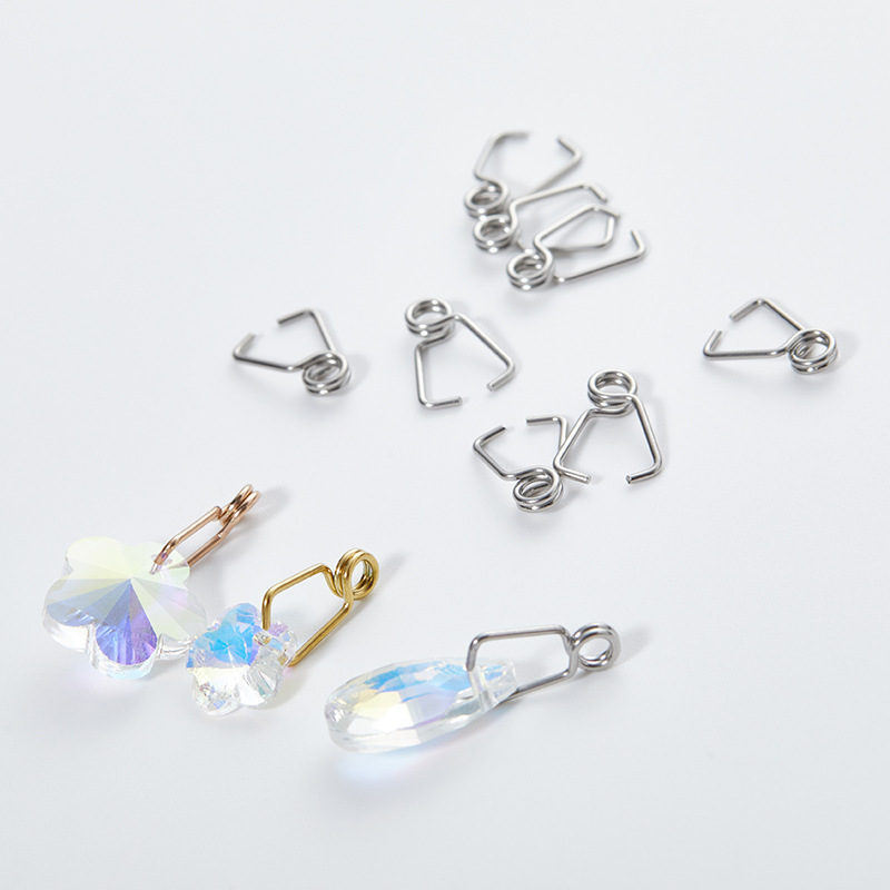 New Stainless Steel Jewelry Buckle Melon Buckle Pendant Buckle Necklace Connection Buckle Pattern Striped Melon Buckle Jewelry Accessories