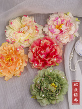 原创唐风诃子裙绢布绝美仿真花发饰汉服古装头饰古风绢花发夹后压