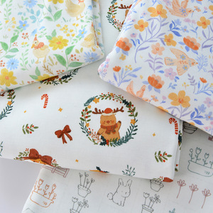 布料纯棉弹力针织布手工服装衣服婴幼儿全棉面料棉布小清新卡通