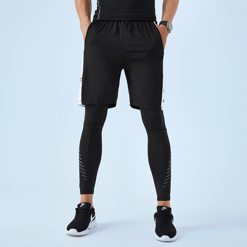 Men's tight-fitting, high-elasticity training and fitness sportswear set, including basketball and track and field quick-drying shirt and running shorts, available for drop shipping Men's tight-fitting, high-elasticity training and fitness sportswear set, including basketball and track and field quick-drying shirt and running shorts, available for drop shipping