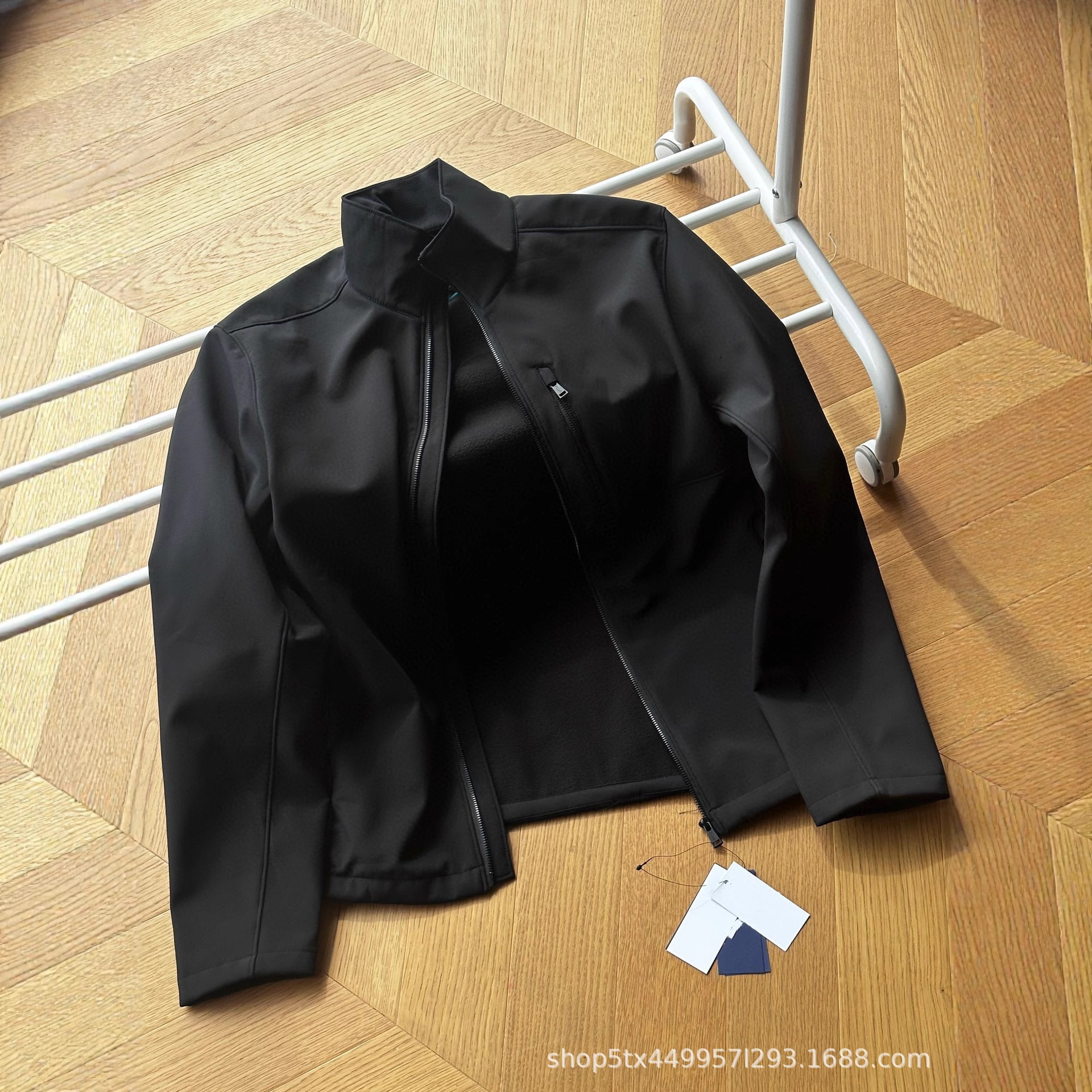 Xiaoma's 24 Spring and Autumn New Anti-Stick Water Half-High Collar Soft Shell Fleece Stand Collar Jacket Casual Outdoor Waterproof Coat