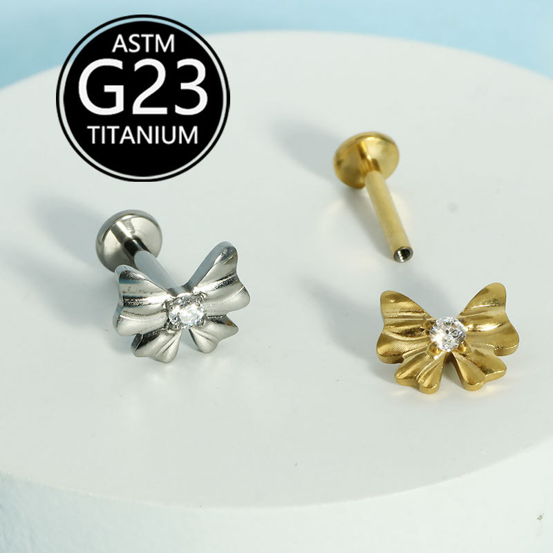 Labret piercing jewelry detail image