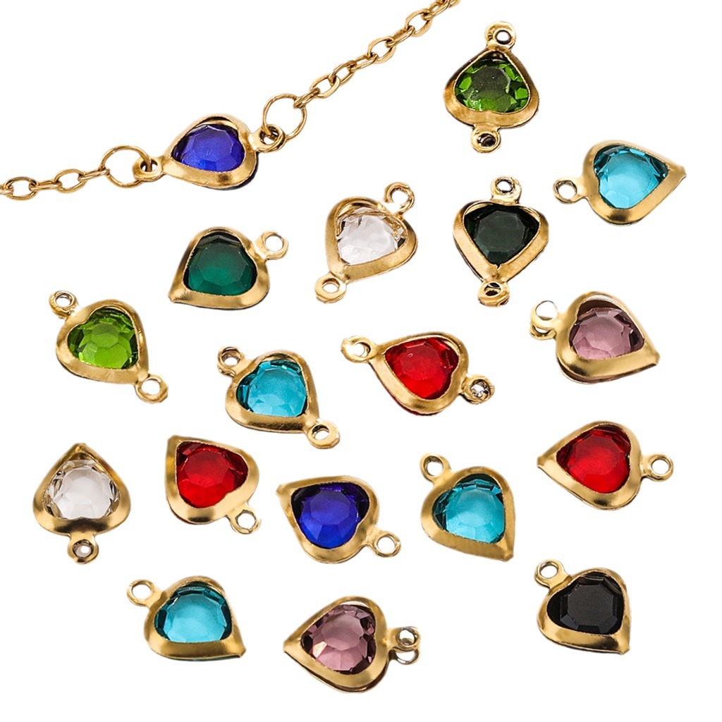 Serie de gotas de cristal de acero inoxidable nicho de alta calidad collar de colgante de acero de titanio DIY accesorios de joyería mayorista