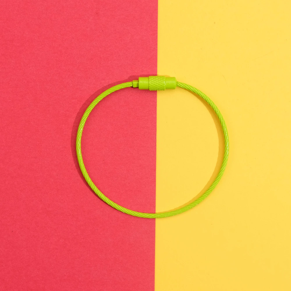 Steel Wire Key Ring Cable, Stainless Steel Keychain Loop, Multi-Color DIY Accessory