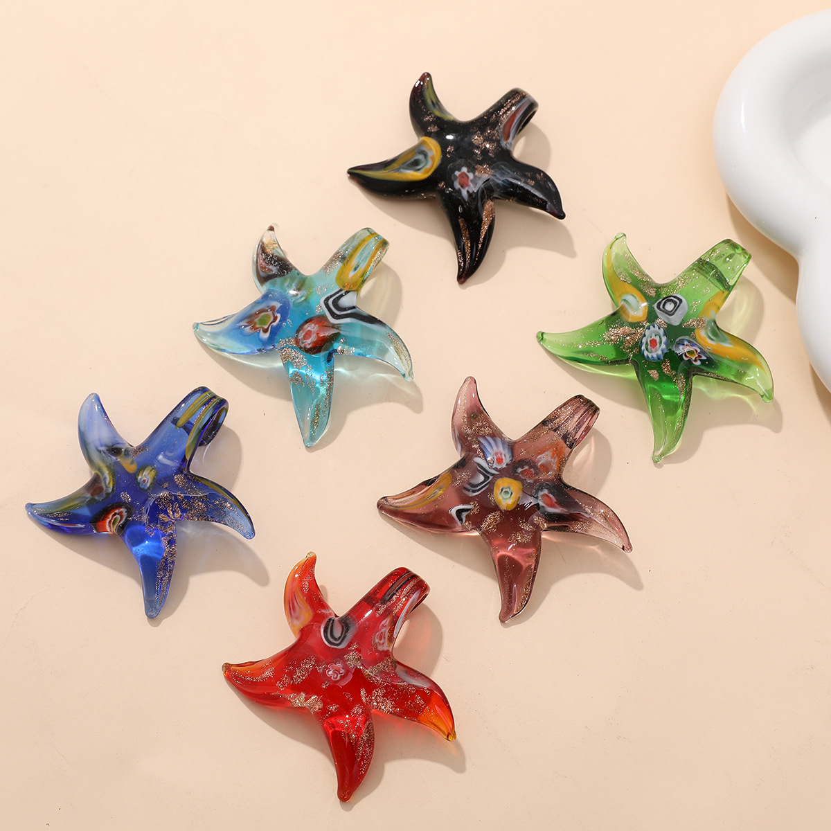 1g Weight Pendant Jewelry Making Type Charms, Earrings, Necklace Classification 1 Piece Quantity glass Material Starfish, Ocean Pattern All Seasons Season Marine Style Style 1 Piece Glass Starfish Ocean Pendant Charms Earrings Necklace 3