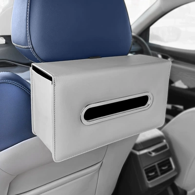 Car tissue box/set hanging tissue bag car chair - b1-tissue-box-grey