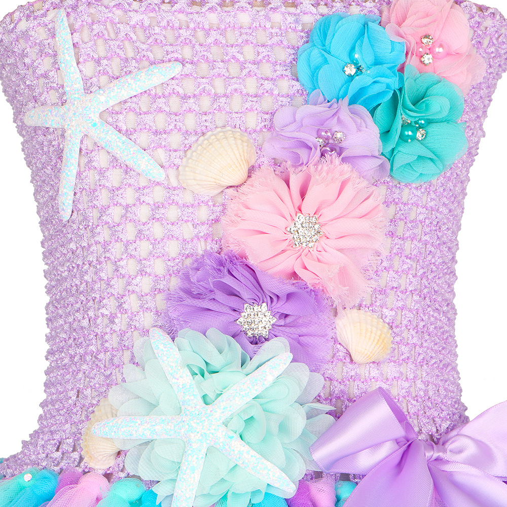 Abbigliamento per bambini Abito da principessa sirena Abito da bambina a LED Gonna tutù luminosa Gonna a sbuffo in rete per bambini Abbigliamento per bambini transfrontaliero_voghion.com