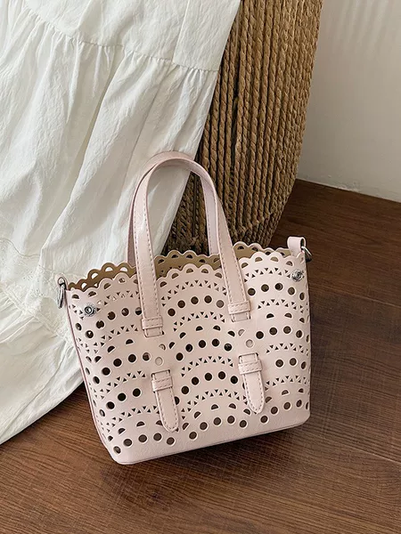 Simple and Unique Solid Color Design, Large Capacity Bucket Bag, High-End New Style, Sweet and Stylish Handbag, Trendy Mother-Daughter Bag