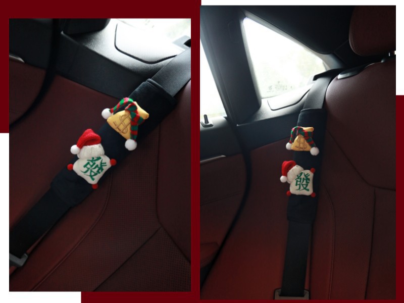 Creative Handmade High-End Mahjong Fortune Safety Belt Shoulder Pads for Children Anti-Strangle and Anti-Wear Decorative New Car New Car Gift