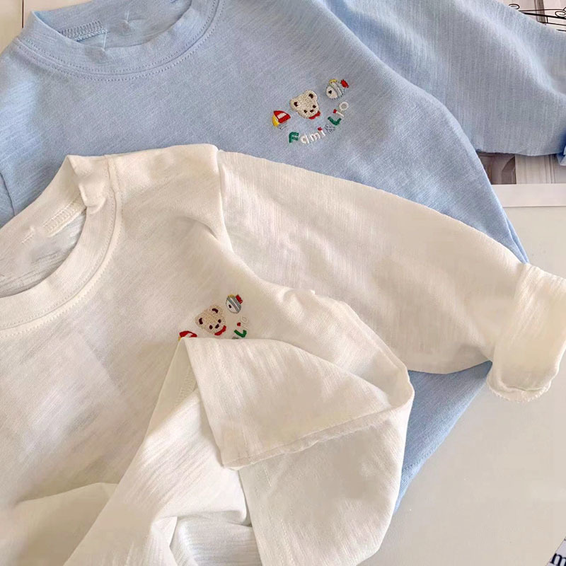 無地ボトムシャツトップス男の子シンプル長袖Tシャツ秋新作日本製子供ベビートレンディ男の子|undefined