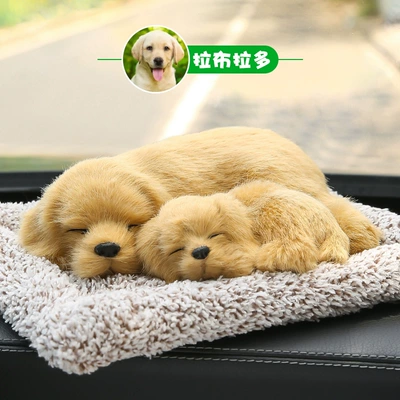 Odor Removal, Realistic — Car ornaments - labrador-mother-and-child-dog-lying-in-front
